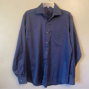 Bugatchi Shirt Button Down Long Sleeve Mens Size Medium blue classic fit